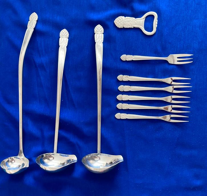 Gero zilmeta 361 braam: bowllepels en vorkjes, flesopener, Antiek en Kunst, Antiek | Bestek, Ophalen