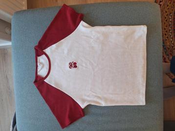 Kersenrood/wit T-shirt met kersenopdruk, maat M beschikbaar voor biedingen