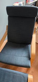 IKEA Poang stoel met voetenbank, Huis en Inrichting, Fauteuils, Ophalen, Zo goed als nieuw, Hout