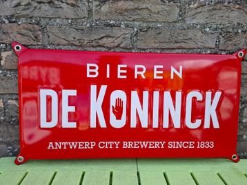 Emaillebord brouwerij De Koninck beschikbaar voor biedingen