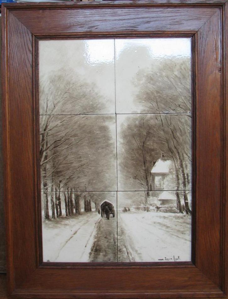 Tegeltableau naar Louis Apol Plateelfabriek Zuid Holland, Antiek en Kunst, Antiek | Keramiek en Aardewerk, Ophalen