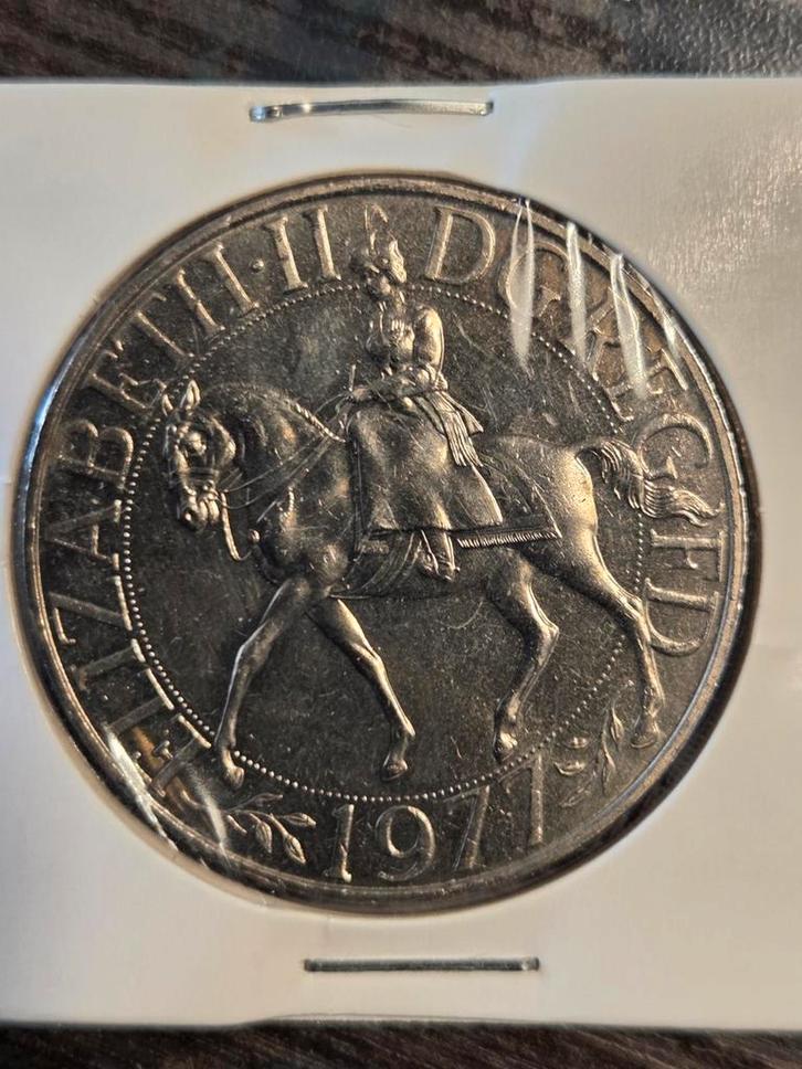 1977 Zilveren Jubilee Elizabeth II Munt, Postzegels en Munten, Munten | Europa | Niet-Euromunten, Losse munt, Overige landen, Zilver