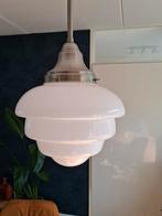 Art deco hanglamp melkglas, Huis en Inrichting, Lampen | Hanglampen, Ophalen, Zo goed als nieuw, Minder dan 50 cm