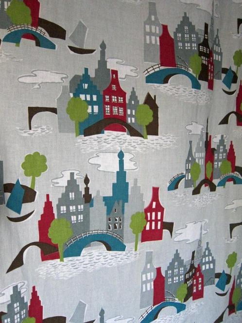 2 gordijnen Indanthren Amsterdam Kompas-Colour-Gay, zeldzaam, Antiek en Kunst, Antiek | Kleden en Textiel, Ophalen of Verzenden
