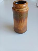 Vintage west germany vaas bruin, Gebruikt, Overige kleuren, Aardewerk of Porselein, Ophalen of Verzenden