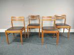 HW Klein voor Bramin 4 teakhouten stoelen + eettafel vintage, Ophalen of Verzenden, Zo goed als nieuw, Deens, 4 tot 6 stoelen