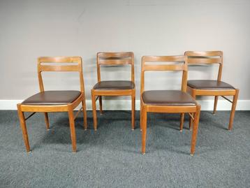 HW Klein voor Bramin 4 teakhouten stoelen + eettafel vintage beschikbaar voor biedingen
