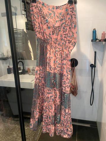 Leuke jurk xlarge roze met grijs beige lang beschikbaar voor biedingen