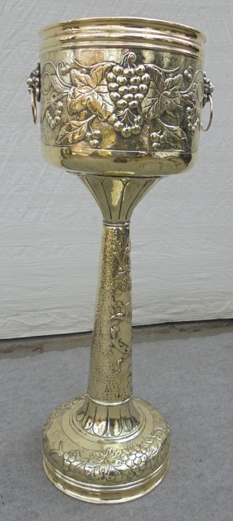 Hele grote koperen bloempot met zuil, Antiek en Kunst, Antiek | Koper en Brons, Koper, Ophalen of Verzenden