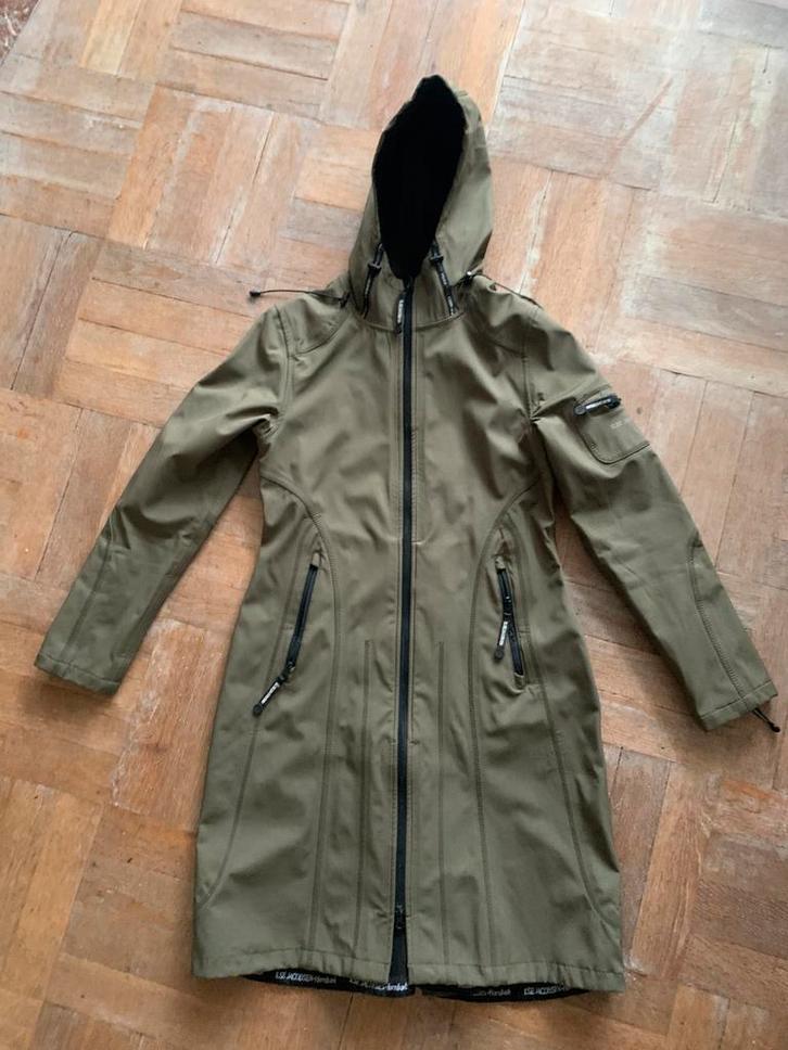 Regenjas softshell Ilse Jacobsen maat 36, Kleding | Dames, Jassen | Winter, Zo goed als nieuw, Maat 36 (S), Groen, Ophalen
