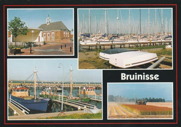 BRUINISSE Kerk Haven Oogst, Verzamelen, Ansichtkaarten | Nederland, Gelopen, Zeeland, 1940 tot 1960, Verzenden