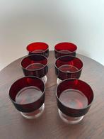 Vintage rode glazen coupes Luminarc; 6 stuks, Ophalen, Glas of Glazen, Overige stijlen, Glas