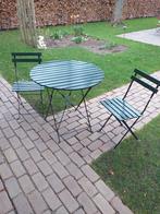 Bistro set  in groene kleur  leverbaar in geel op bestelling, Antiek en Kunst, Ophalen