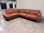 Prachtige Hoekbank Cognac GRATIS BEZORGING, Ophalen, Gebruikt, Hoekbank