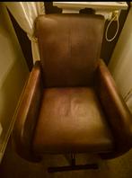 3x - Stoelen/Fauteuils - Leer - Op wieltjes, Huis en Inrichting, Fauteuils, Ophalen, Minder dan 75 cm, Leer, Zo goed als nieuw