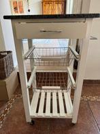 Keuken trolley met marmerblad en op wieltjes, Huis en Inrichting, Ophalen, 50 tot 100 cm, Zo goed als nieuw, Minder dan 100 cm