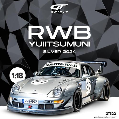 GT Spirit 1:18 Porsche 911 993 RWB No 27 Yuiitsumuni 2024 si, Hobby en Vrije tijd, Modelauto's | 1:18, Nieuw, Auto, Overige merken