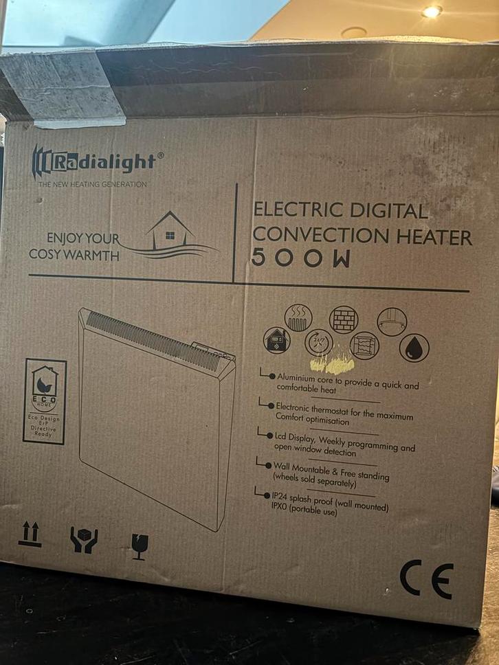 Radialight SIRIO 5 Convector - 500W - Wit, Doe-het-zelf en Verbouw, Verwarming en Radiatoren, Nieuw, Kachel, 500 tot 800 watt