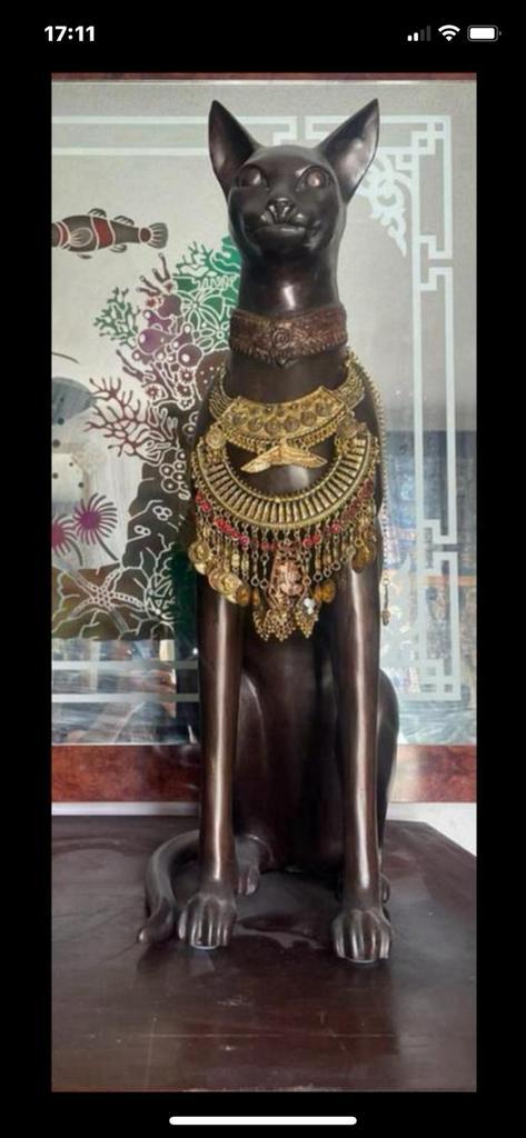 PRACHTIGE EGYPTISCHE BRONZEN BEELDEN VAN GODIN BASTET, Antiek en Kunst, Antiek | Koper en Brons, Ophalen of Verzenden