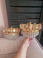 Set 2 wandlampen antiek vintage wandlampjes goud, Huis en Inrichting, Lampen | Wandlampen, Ophalen of Verzenden