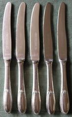 Nr Z534: 5 Verzilverde parelrand vruchtenmesjes, Ophalen of Verzenden