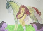 Pat Andrea ( 1942) Monotype papier " Nightmare " Ges Gen, Ophalen of Verzenden