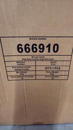 Grijze leren barkruk - Nieuw in doos!, Met voetsteun, 60 tot 90 cm, Nieuw, Leer