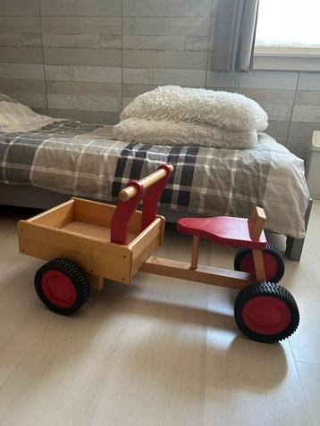 Leuke houten bakfiets / loopfiets beschikbaar voor biedingen