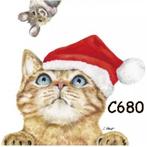 Servetten decoupage/bullet journal * kerstkat C680, Verzenden, Nieuw, Materiaal