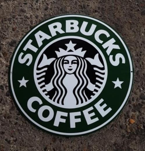Starbucks coffee zwaar emaillen reclame bord USA decoratie, Verzamelen, Merken en Reclamevoorwerpen, Zo goed als nieuw, Reclamebord