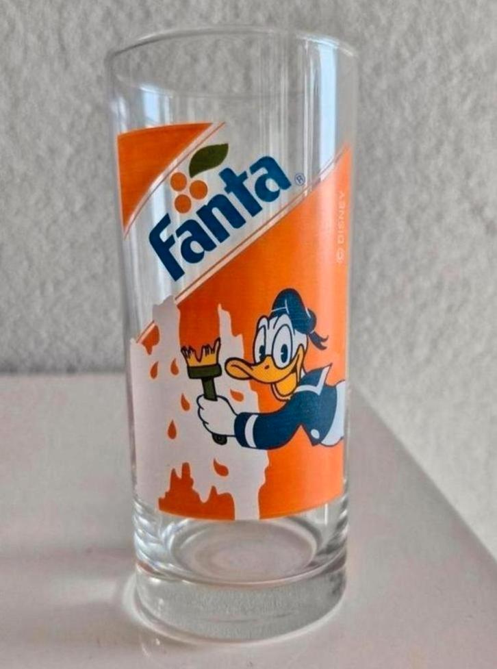 Disney Glas Fanta Donald Duck, Verzamelen, Glas en Borrelglaasjes, Zo goed als nieuw, Frisdrankglas, Ophalen of Verzenden