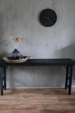 Zwarte sidetable/markttafel, Huis en Inrichting, Ophalen, Nieuw, 150 tot 200 cm, 25 tot 50 cm