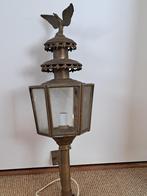 Antieke koperen koetslamp, gemaakt in België, circa 1920., Antiek en Kunst, Antiek | Lampen, Ophalen
