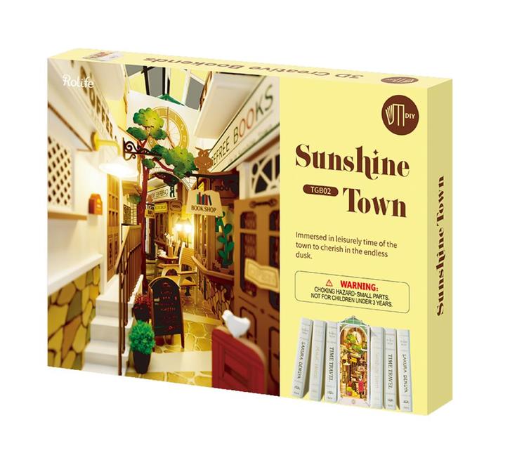 Robotime Book Nook Sunshine Town TGB02 Bouwpakket Nieuw, Hobby en Vrije tijd, Modelbouw | Overige, Nieuw, Groter dan 1:32, Ophalen of Verzenden