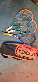 3x tennisracket incl. tas, ballen, dempers en tape., Sport en Fitness, Tennis, Ophalen of Verzenden, Gebruikt, Racket, Overige merken