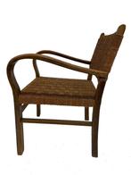 Vintage stoel brutalist Erich Dieckmann stijl - 50's Design, Huis en Inrichting, Fauteuils, Gebruikt, Riet of Rotan, 50 tot 75 cm