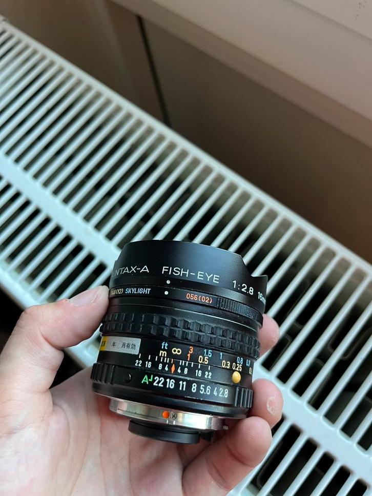 Pentax-A Fisheye 16mm f/2.8 voor onderdelen!!, Audio, Tv en Foto, Fotografie | Lenzen en Objectieven, Niet werkend, Groothoeklens