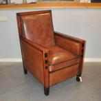 Nice, schapenleren Art Deco in nieuwstaat, Huis en Inrichting, Fauteuils, Ophalen, Zo goed als nieuw, 75 tot 100 cm, Leer