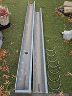 Zinken Mastgoot 5.4 Meter  M44 + Beugels, Doe-het-zelf en Verbouw, Buizen en Afvoer, Ophalen, Gebruikt, 4 tot 6 meter, Zink