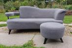 Design bank met poef, grijs, met metaal, Huis en Inrichting, Banken | Bankstellen, Ophalen, Gebruikt, 150 tot 200 cm, Driepersoons