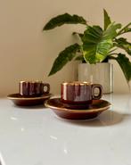 2 Vintage espresso kop schotel Delaunay St.Uze drome France, Verzamelen, Ophalen of Verzenden, Zo goed als nieuw, Overige materialen