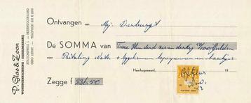 Declaratie : Van P. Glas & Zoon te  Heerhugowaard met 15c  beschikbaar voor biedingen