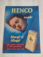 Henco werkt terwijl u slaapt.  Reclame karton, Verzamelen, Verzenden, Deurposter of groter, Film en Tv