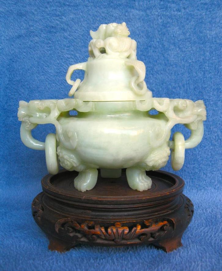 Grote prachtige geurpot in jade, Antiek en Kunst, Kunst | Niet-Westerse kunst, Ophalen