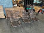7 Hele leuke Rotan Stoelen met metaal onderstel, Ophalen, Gebruikt, Overige kleuren, Ibiza/Boho