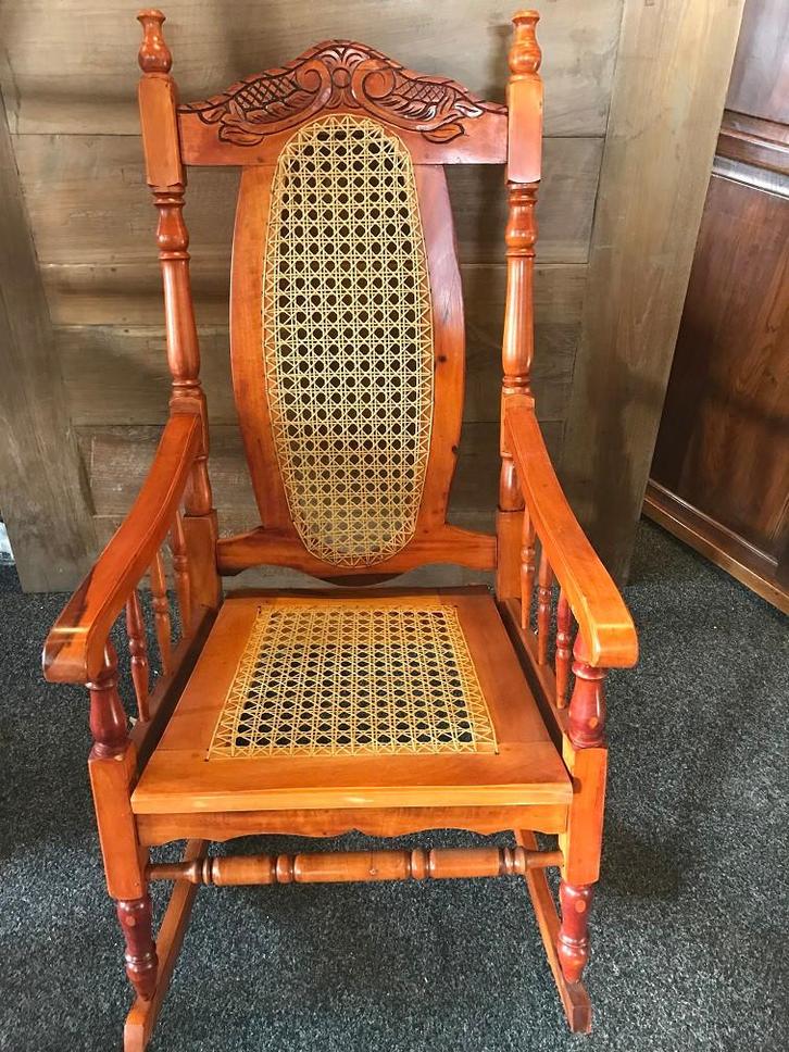 NIEUWE MAHONIE HOUTEN SCHOMMELSTOEL Flamant, Huis en Inrichting, Stoelen, Nieuw, Eén, Hout, Riet of Rotan, Bruin, Ophalen