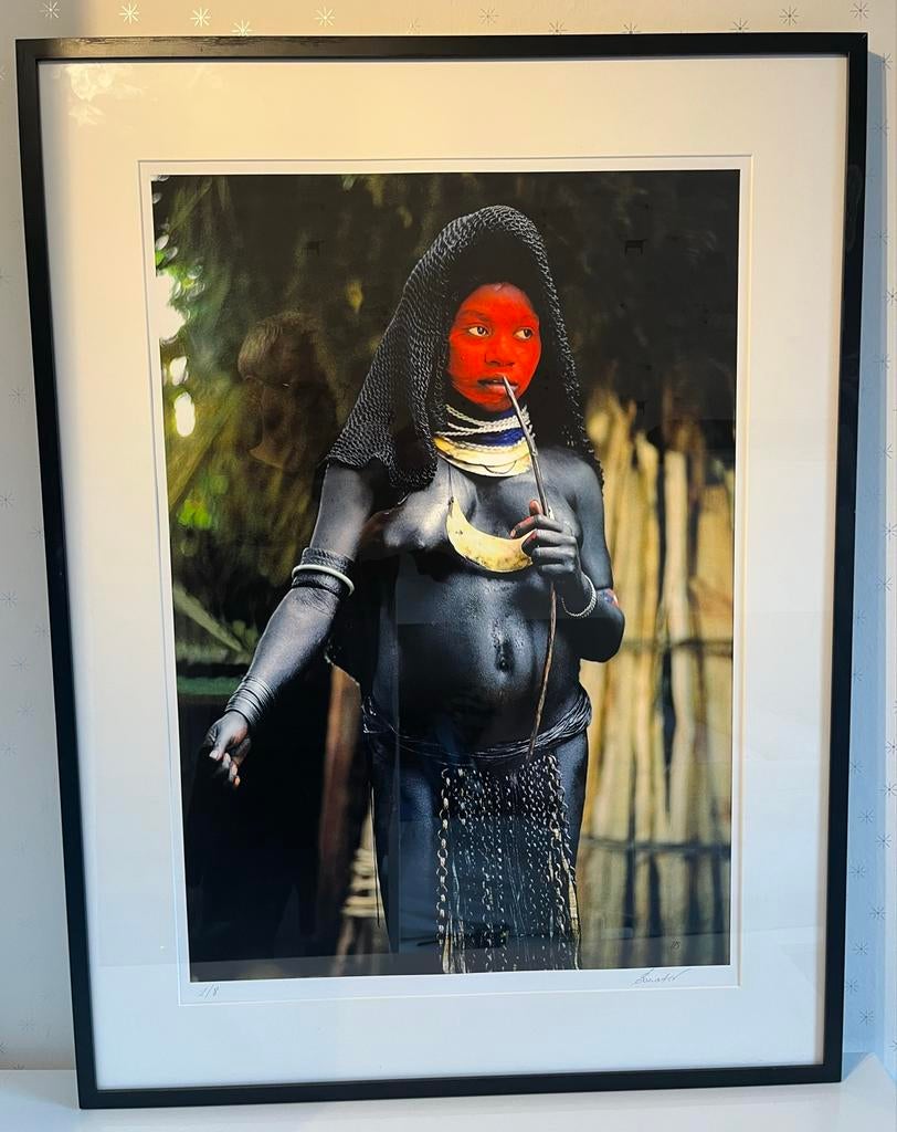 Afrikaanse vrouw, foto in lijst, Benoit Feron, 100x75cm, 1/8, Antiek en Kunst, Ophalen