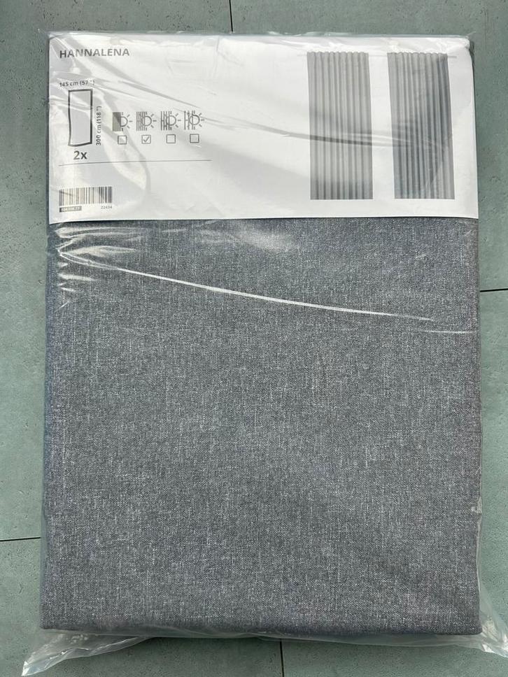 Gordijnen HANNALENA (Ikea) grijs, 3 sets, Huis en Inrichting, Stoffering | Gordijnen en Lamellen, Zo goed als nieuw, 200 cm of meer