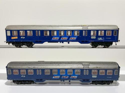 FLM: 5156 set van 2 rijtuigen met Grolsch reclame voor H0-sp, Hobby en Vrije tijd, Modeltreinen | H0, Gebruikt, Wagon, Gelijkstroom