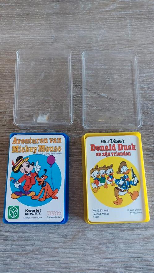 Vintage disney kwartet mickey mouse en donald duck, Verzamelen, Disney, Gebruikt, Overige typen, Mickey Mouse, Ophalen of Verzenden